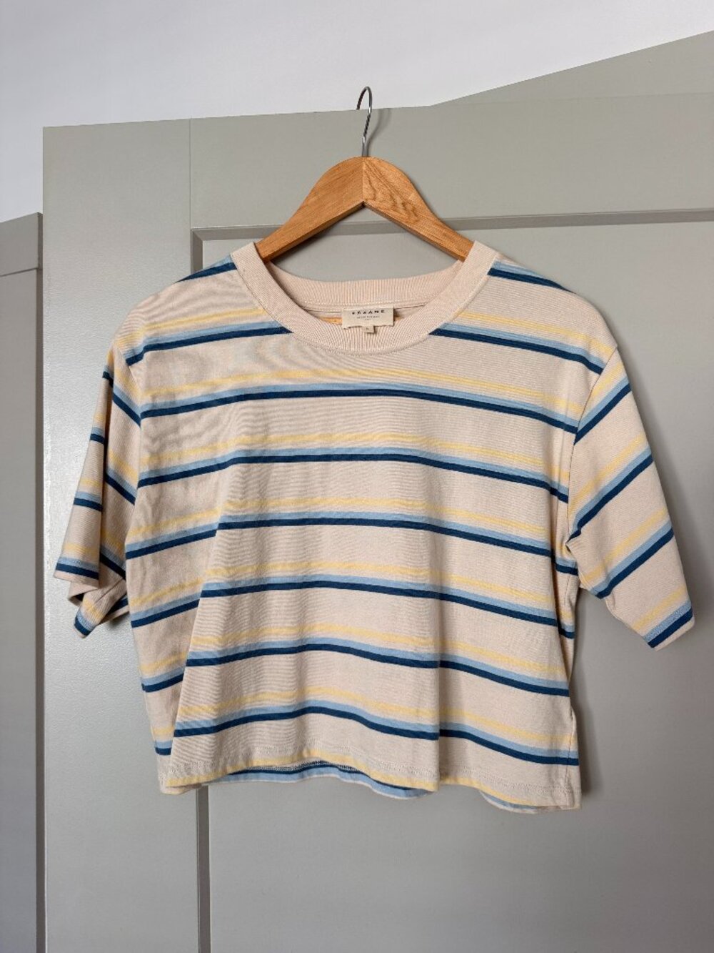 Sezane Marlo T-Shirt in shade Cream/Yellow